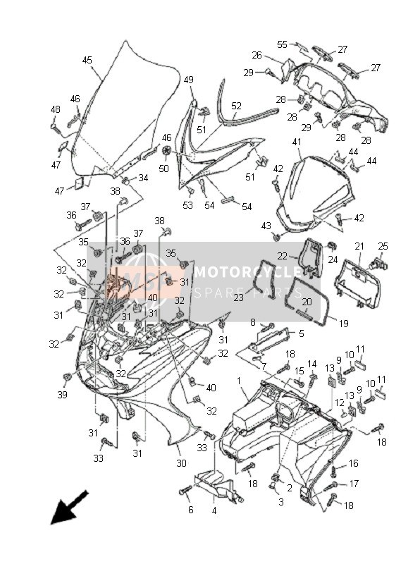 34B2836K0000, Panneau,  Fourche Nue, Yamaha, 0